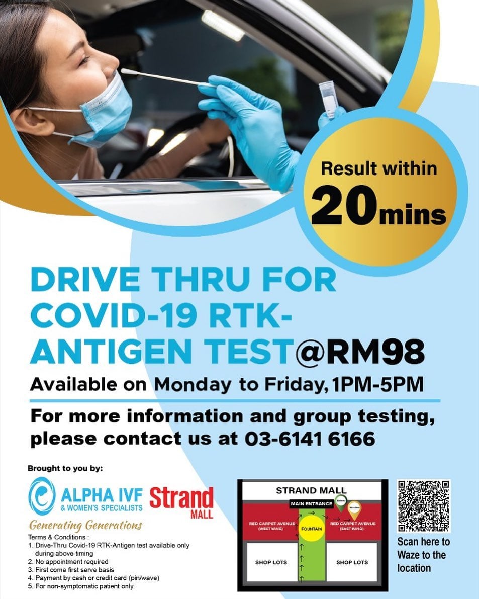 Drive Thru for COVID19 RTKAntigen Test Strand Mall
